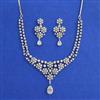 American Diamond Classic Necklace with Rhodium Plating