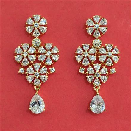 American Diamond Classic Earring with Gold Plating