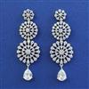 American Diamond Classic Earring with Rhodium Plating