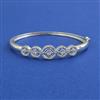 American Diamond Openable kada with Rhodium Plating