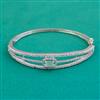 American Diamond Openable kada with Rhodium Plating