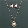 American Diamond Classic Pendant Set with 2 Tone Plating