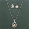 American Diamond Classic Pendant Set with Rhodium Plating