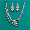 American Diamond Classic Necklace with Rhodium Plating
