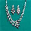 American Diamond Classic Necklace with Rhodium Plating