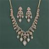 American Diamond Classic Necklace with Rhodium Plating 2 Tone Plating