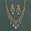American Diamond Classic Necklace with Rhodium Plating 2 Tone Plating
