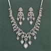 American Diamond Classic Necklace with Rhodium Plating 2 Tone Plating