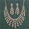 American Diamond Classic Necklace with Rhodium Plating 2 Tone Plating Mehndi Plating