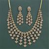 American Diamond Classic Necklace with Rhodium Plating 2 Tone Plating Mehndi Plating