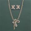 American Diamond Classic Necklace with Rhodium Plating 2 Tone Plating