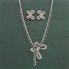 American Diamond Classic Necklace with Rhodium Plating 2 Tone Plating