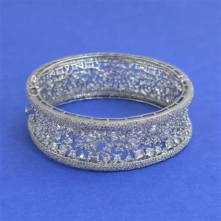 American Diamond 1 Pc Openable Bangles with Rhodium Plating