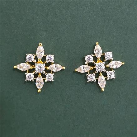 American Diamond Tops with Rhodium Plating 2 Tone Plating