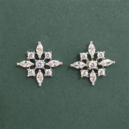 American Diamond Tops with Rhodium Plating 2 Tone Plating