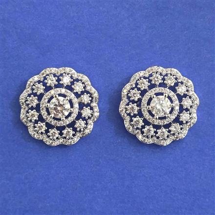 American Diamond Tops with Rhodium Plating 2 Tone Plating