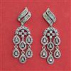 American Diamond Classic Earring with Rhodium Plating 2 Tone Plating