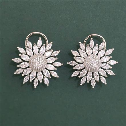 American Diamond Tops with Rhodium Plating 2 Tone Plating