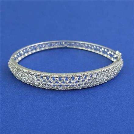 American Diamond Openable kada with Rhodium Plating 2 Tone Plating