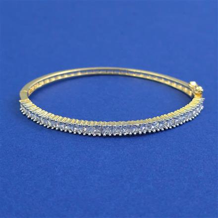 American Diamond Openable kada with Rhodium Plating 2 Tone Plating