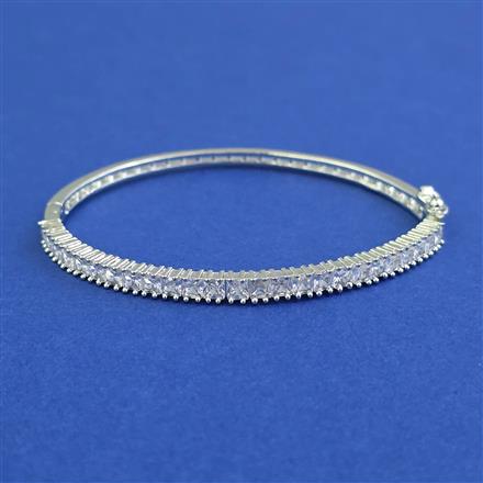 American Diamond Openable kada with Rhodium Plating 2 Tone Plating