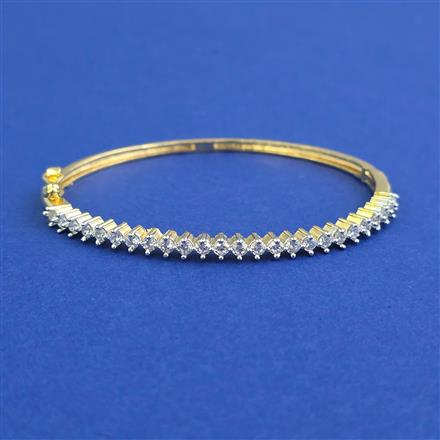 American Diamond Openable kada with Rhodium Plating 2 Tone Plating
