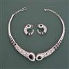 American Diamond Classic Necklace with Rhodium Plating