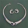 American Diamond Classic Necklace with Rhodium Plating