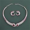 American Diamond Classic Necklace with Rhodium Plating