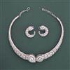 American Diamond Classic Necklace with Rhodium Plating
