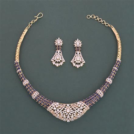 American Diamond Classic Necklace with 2 Tone Plating
