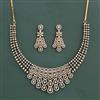 American Diamond Classic Necklace with Rhodium Plating Mehndi Plating