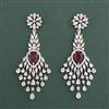 American Diamond Classic Earring with Rhodium Plating