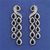 American Diamond Long Earring with Rhodium Plating
