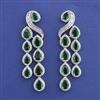 American Diamond Long Earring with Rhodium Plating