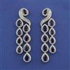 American Diamond Long Earring with Rhodium Plating