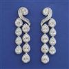 American Diamond Long Earring with Rhodium Plating