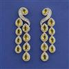 American Diamond Long Earring with Rhodium Plating