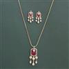 American Diamond Classic Pendant Set with 2 Tone Plating