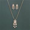 American Diamond Classic Pendant Set with 2 Tone Plating