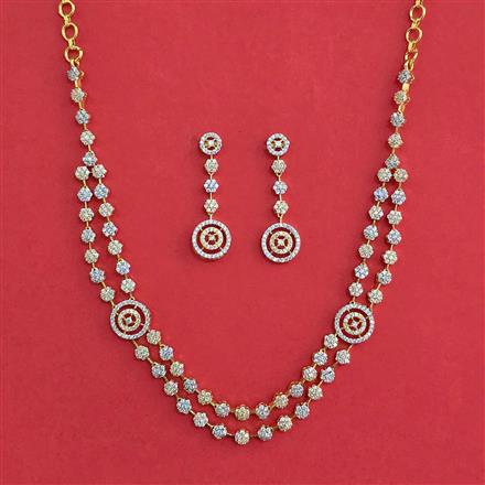 American Diamond Classic Necklace with 2 Tone Plating