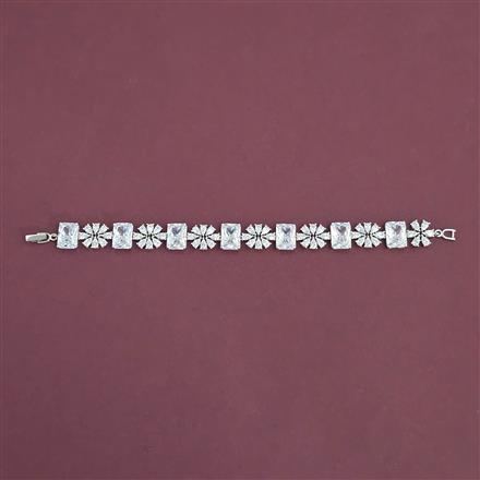 American Diamond Classic Bracelet With Rhodium Plating