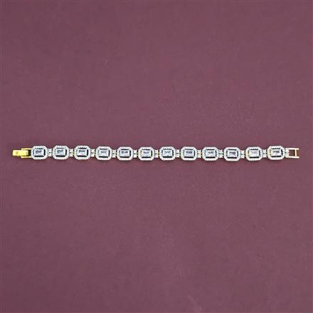 American Diamond Classic Bracelet With Mehndi Plating 2 Tone Plating Rhodium Plating