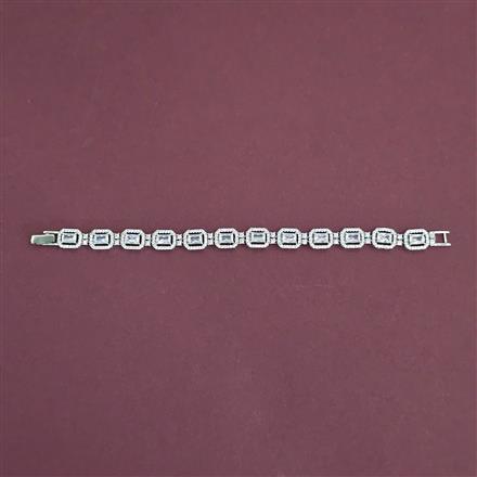 American Diamond Classic Bracelet With Mehndi Plating 2 Tone Plating Rhodium Plating