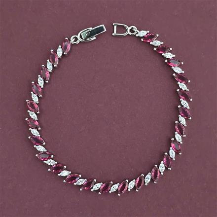 American Diamond Classic Bracelet With Rhodium Plating