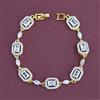 American Diamond Classic Bracelet With Mehndi Plating 2 Tone Plating Rhodium Plating