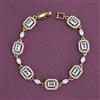 American Diamond Classic Bracelet With Mehndi Plating 2 Tone Plating Rhodium Plating