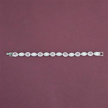 American Diamond Classic Bracelet With Rhodium Plating