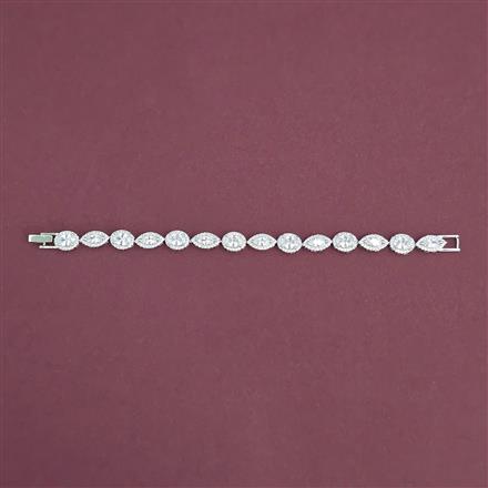 American Diamond Classic Bracelet With Rhodium Plating
