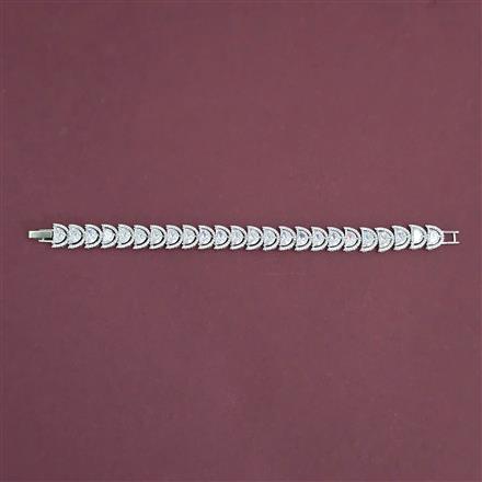 American Diamond Classic Bracelet With Mehndi Plating 2 Tone Plating Rhodium Plating